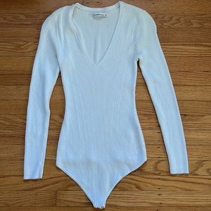 Abercrombie Cream V-neck Sweater Bodysuit - EXCELLENT CONDITION!